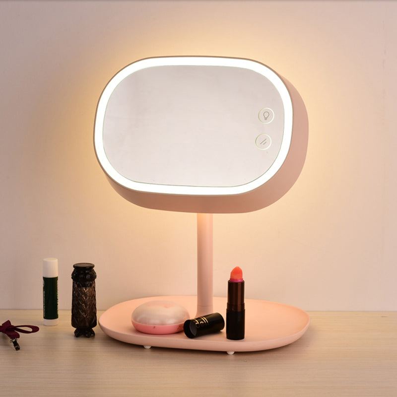 Makeup Mirror With Lamp Desktop led Lighting Rechargeable Dormitory Deskt Lamps Folding Bedroom bedside Touch Makeup Mirror led Desk Lamps