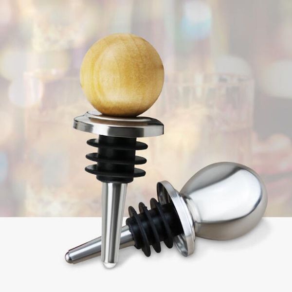 Stainless Steel Round Ball Cap Wine Bottle Stopper Champagne Cork Plug Reusable Sealed Stoppers Bar Bartender Tools ZC0435