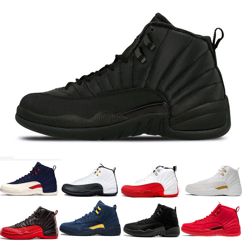 Men 12 12s basketball shoes black white flu Game Royal university gold Gym Red taxi grey playoffs Michigan university blue sports sneakers