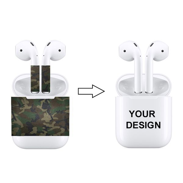 High Quality Bluetooth Headset Protective Sticker Protector Decal Skin Cover for Apple AirPods Custom YOU OWN PATTERN