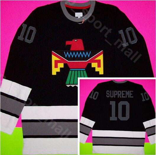Moive Thunderbird Bird Ice Hockey Jerseys College Frank Ocean Breathable For Sport Fans Pure Cotton University Home Black Away White