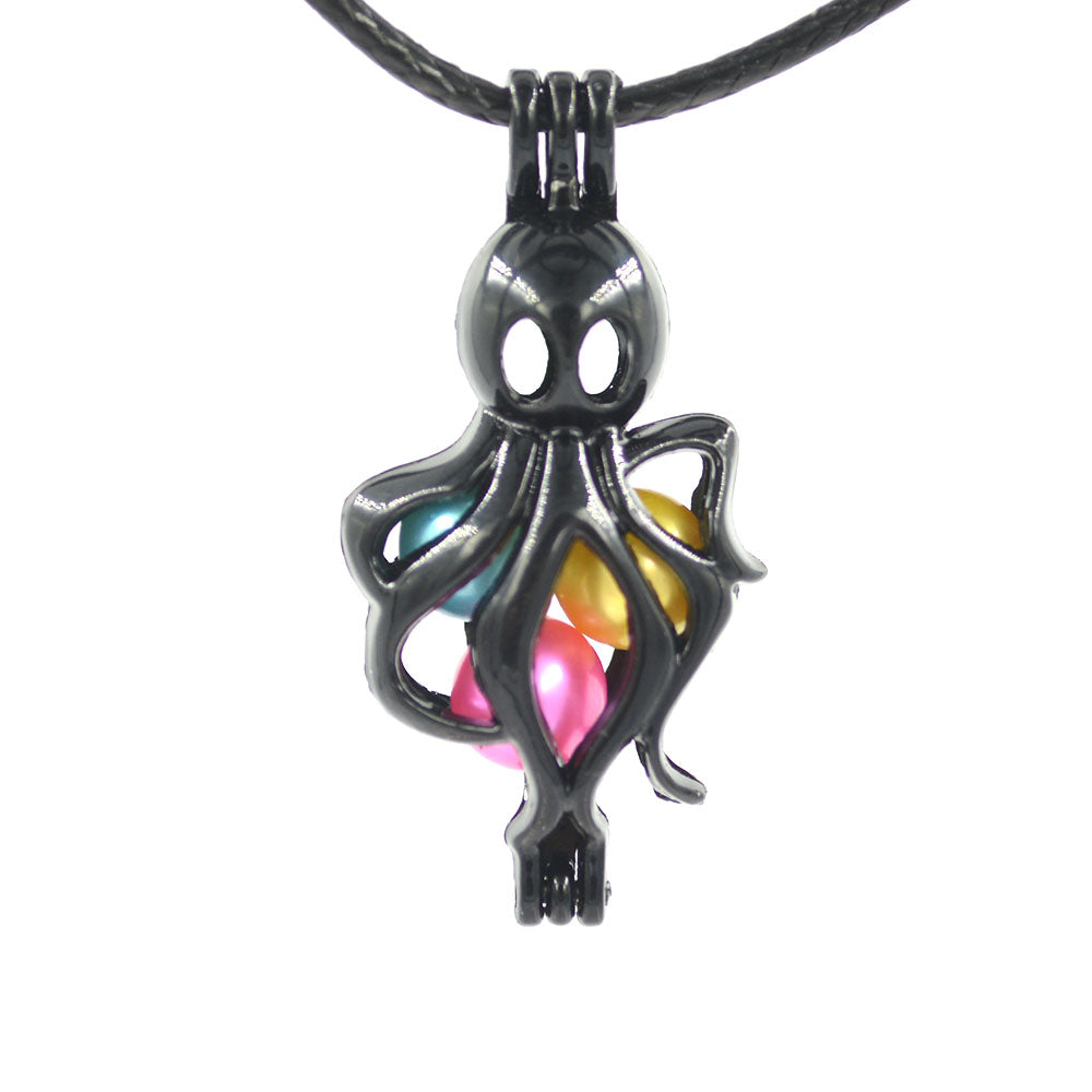 Fashion Jewelry black Pearl Cage Jewelry Locket Pendant Findings Cage Essential Oil Diffuser Locket For Oyster Pearl