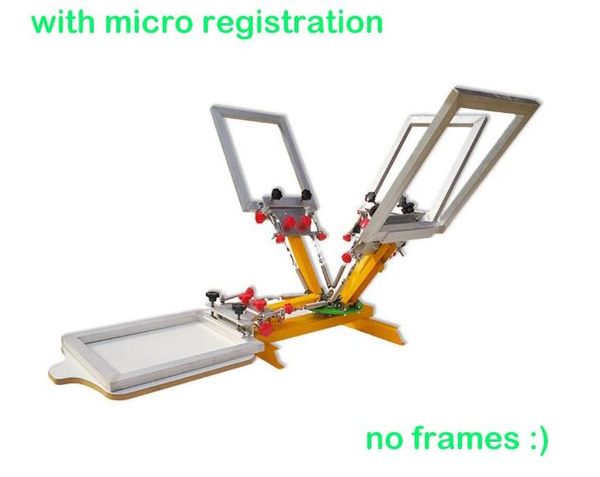 Micro registration 4 color 1 station Silk Screen Printing Machine t-shirt Printer Press equipment carousel Free Shipping