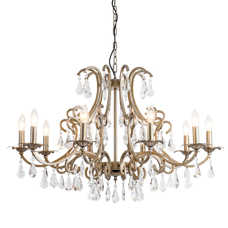 American Country Chandelier Living Room DiningRoom Personality Crystal Light Retro Candle Chandelier New Bedroom Crystal Chandelier Lighting