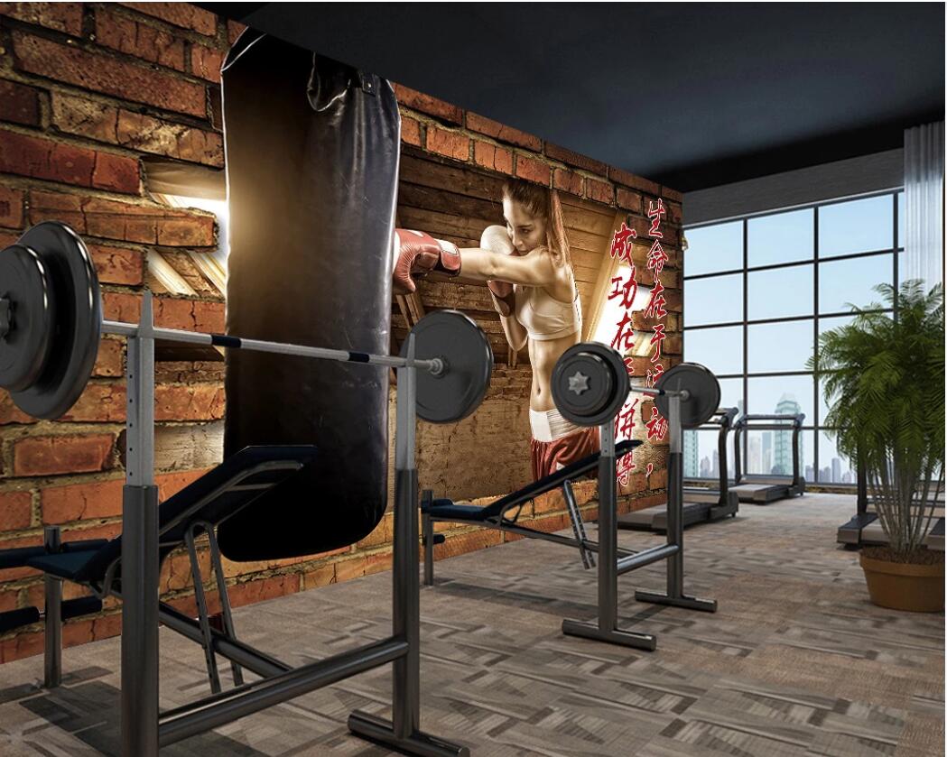 3d room wallpaper custom photo mural 3D retro boxing beauty gym background wall home decor wall art pictures wallpaper for walls 3 d