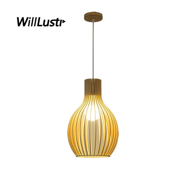 Onion Creative Bamboo Pendant Light Cage Wood Hanging Lamp Hotel Restaurant Sitting Room Bedroom Handmade Suspension Lighting ing
