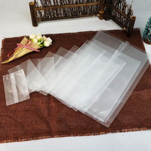 Free Shipping 100pcs-lot Matte Transparent Flat Bag Middle Sealed, Hone Finished Clear Cookies Packing Plain Sack, Chocolate Storage Bags