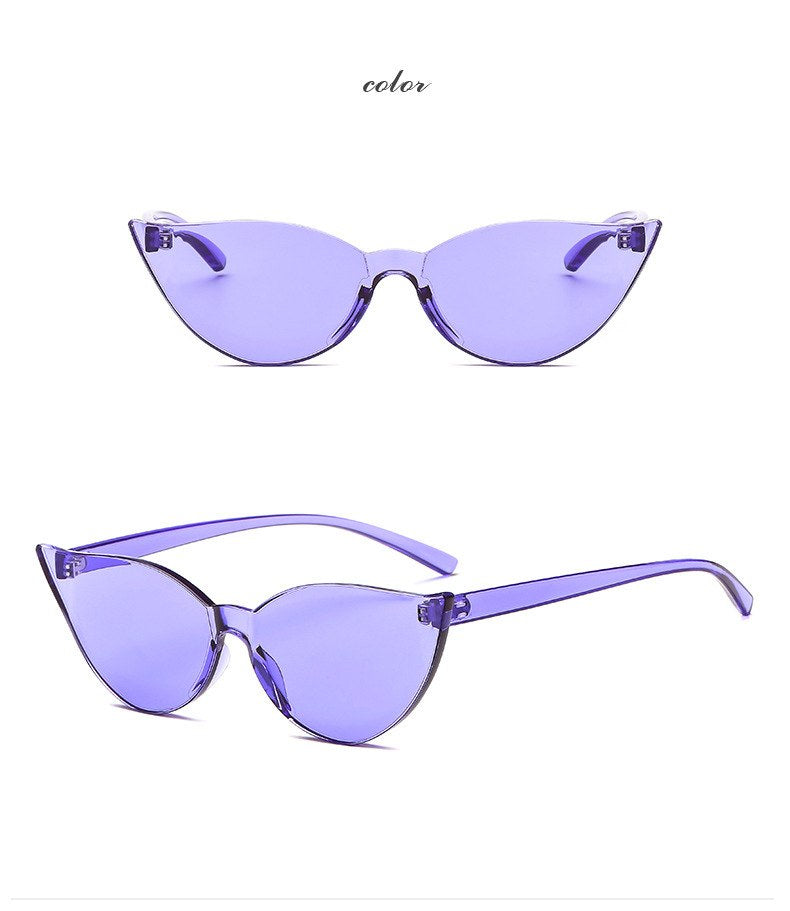 Fashion Cat-eye Dazzling Sunglasses 2020 Women Framed Clear Candy Color Sunglasses Men PC Eyewear Retro Classic Cat Eye Sunglasses 003