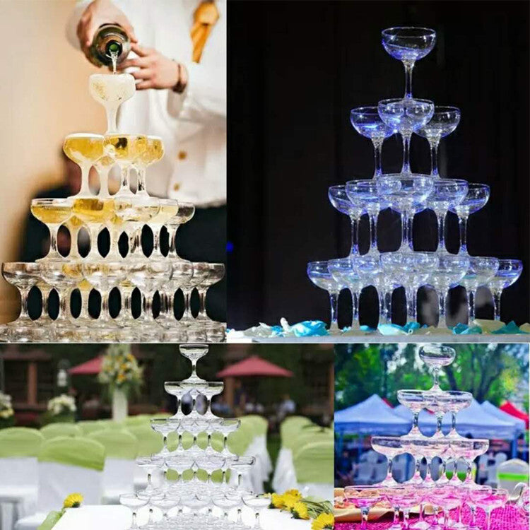 Clear acrylic Champagne wine Glass Cup 150ML drinking cup whiskey cocktail glass cup goblet tower bar disco wedding party props