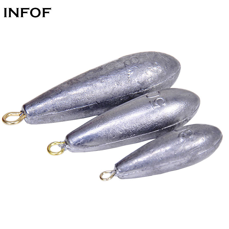 Raindrop Bullet Streamlined Shape Lead Fishing Weights
