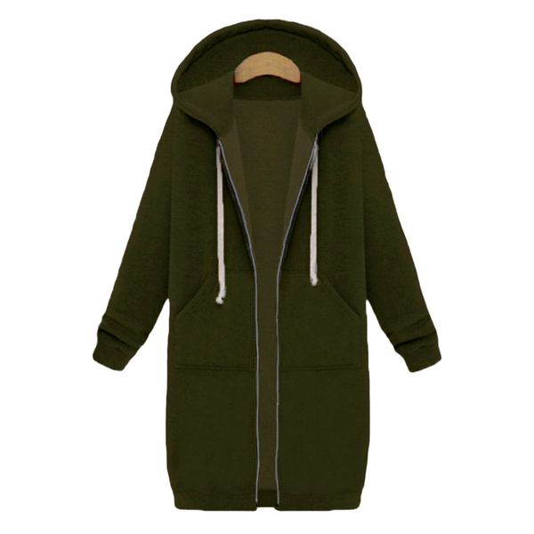 Fashion-digan Sweatshirt Harajuku Women Long Hoodies Zipper Hooded Sweatshirt Autumn Winter Coat Outerwear Casual Female Jacket
