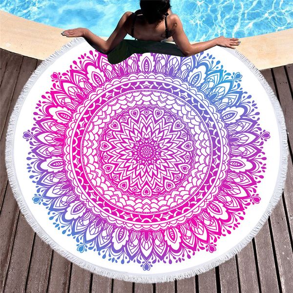 150*150cm polyester Summer round Tassel beach towel soft fast dryer women towel portable outdoor camping picnic Camping Mat FT39