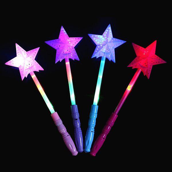 Colourful LED Star Magic Wand Children Luminescent Toys Variety Twist Flash of light Bubble Flower Glow Stick Hollow Heart Love Wand Stick