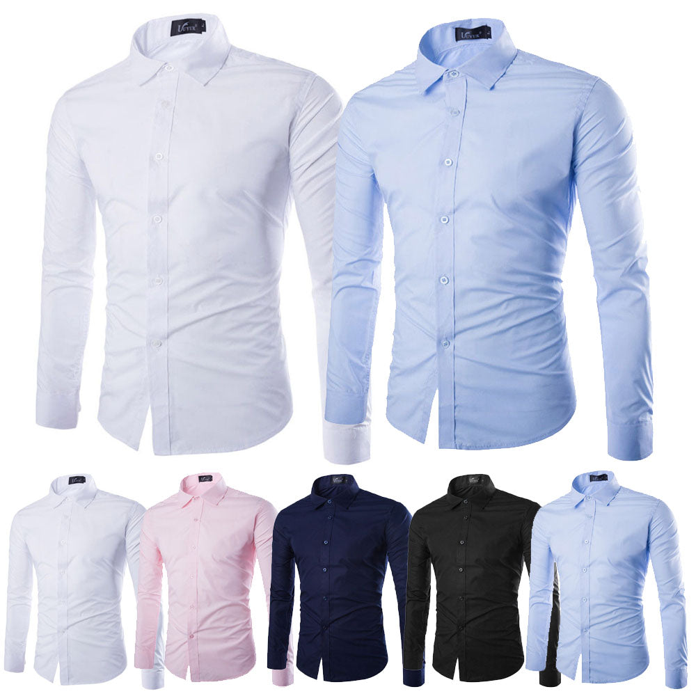 Fashion Women&#039;s Husband Men&#039;s Long Sleeve Slim Fit V Neck Shirt Business Work Shirts Luxury Blouses Formal Casual Solid