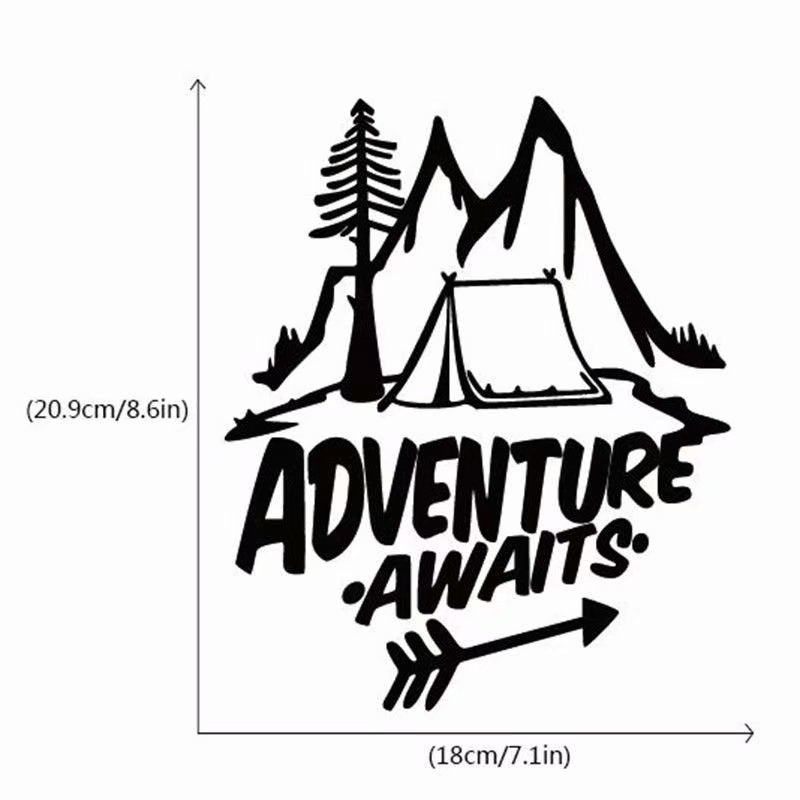 1PC Adventure Waiting Vinyl Car Stickers Pine Tree Tourism Body Pull Flower Decals