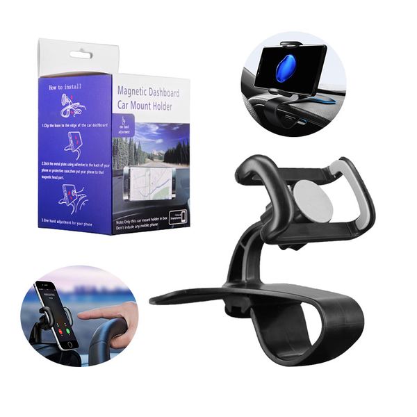 Car Mounts Cell Phone Holders Universal Windshield Car Air Vent Dashboard Holder Bracket Support 360 Degree Rotation Stand With Strong Clamp