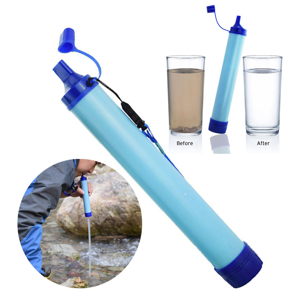22CM Outdoor Portable Wild Water Purifier Camping Survival hiking Supplies Filter Straw Survival Hydration Gear equipment
