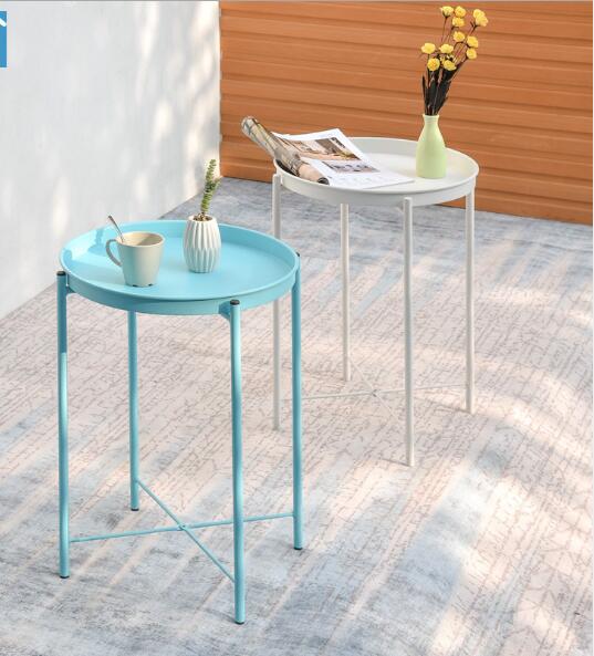 Nordic modern compact circular Bedroom Furniture Mini creative small tea table edge corner several bedside foldable tables