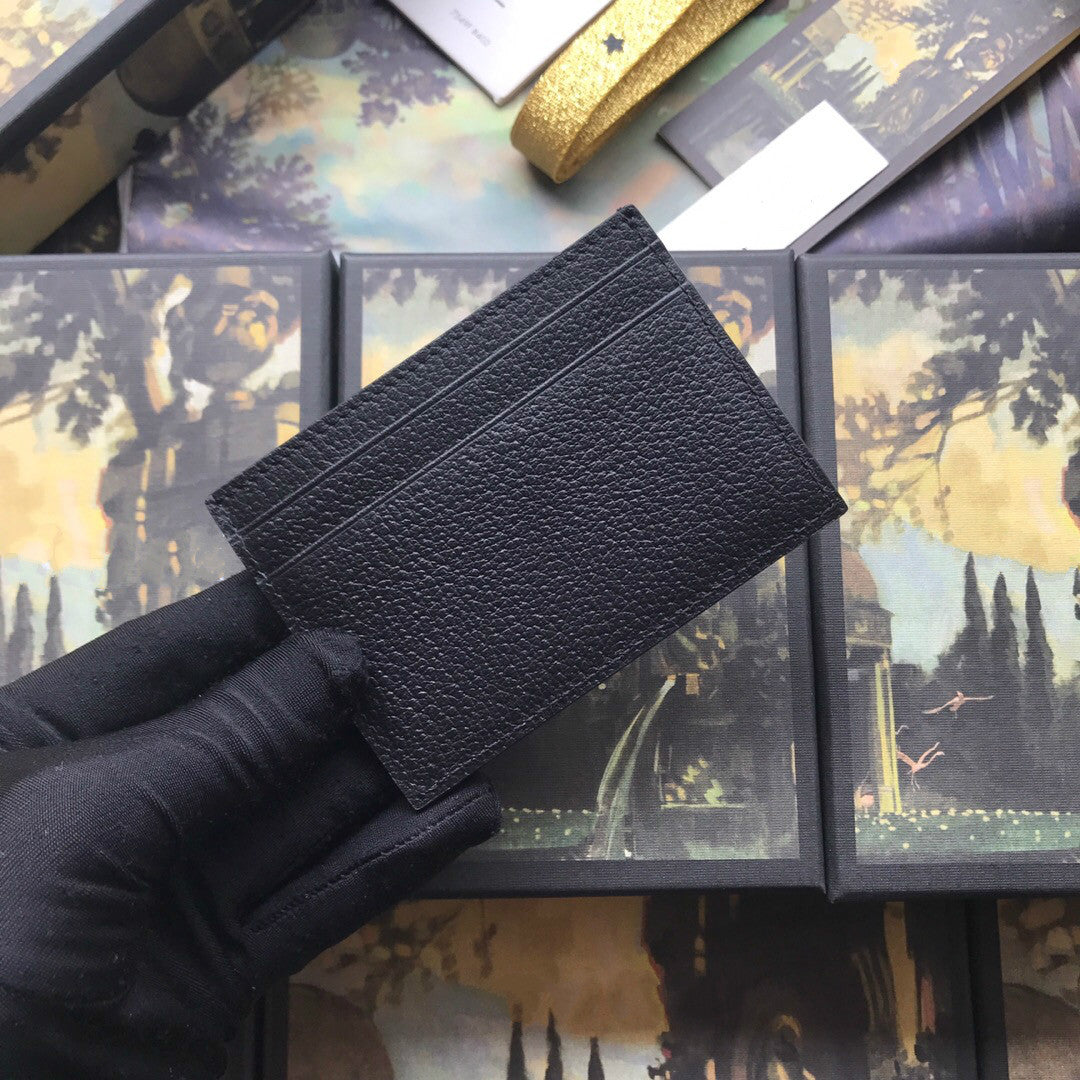 2019 hot best black genuine Leather men short wallet with box classic key card holders women coin wallet size 10-7 cm 523685