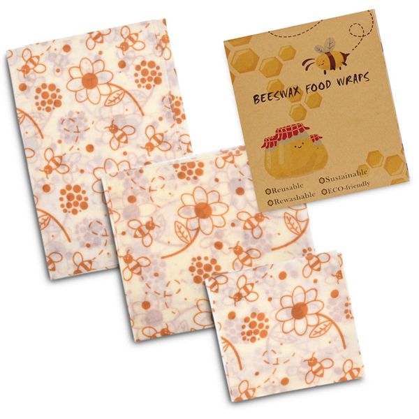 FDA Food Bees Wrap Cling Film Recyclable Bee Wax Food Preservation Cloth Beeswax Reusable Food Wraps Fruit Savers GGA2608