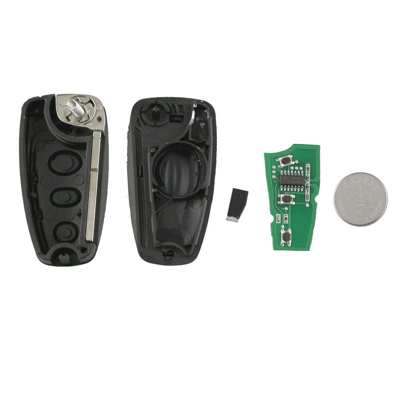 3 Buttons Flip Folding Remote Car Key For Fawkes 3 For Focus Mk1 Fiesta 2013 433Mhz With 4D63 Chip HU101 Blade ASK