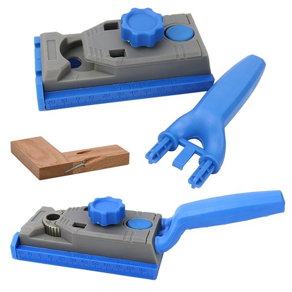 Freeshipping For Hole Puncher Woodworking Pocket Hole Jig Kit Set 9.5Mm Drill Guide Sleeve Wood Drilling Flexible Use Scale Marking Glass