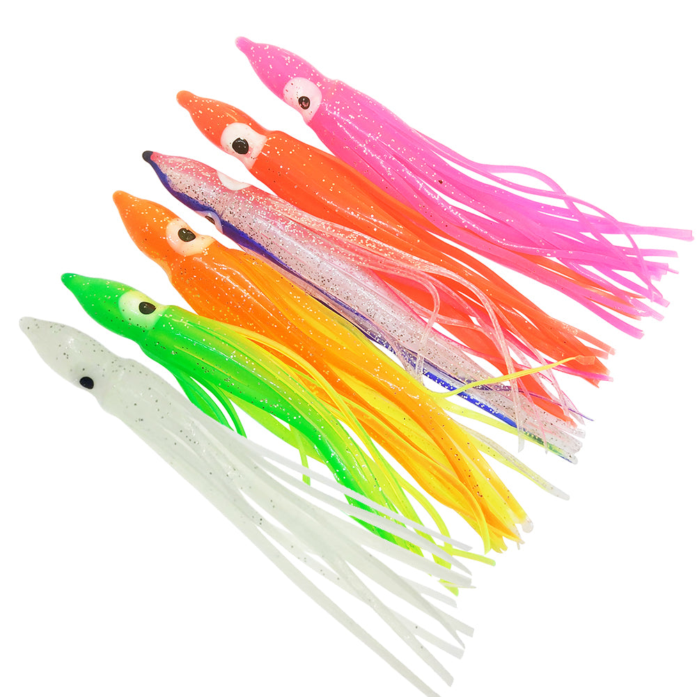 100 pieces Rubber Squid Skirts 5cm 9cm 11cm Octopus Soft Fishing Lures Tuna Sailfish Baits