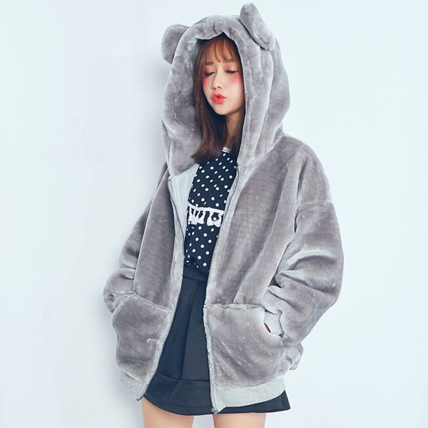 WomenNew Fashion Winter Hooded Coats Warm Thick Loose Solid Outwear Casual Jackets Thick Warm Female Outerwear