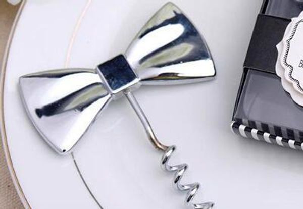 Black Tie Design Red Wine Bottle Opener Bow Tie Corkscrew Groomsmen Wedding Gift Favors 30pcs