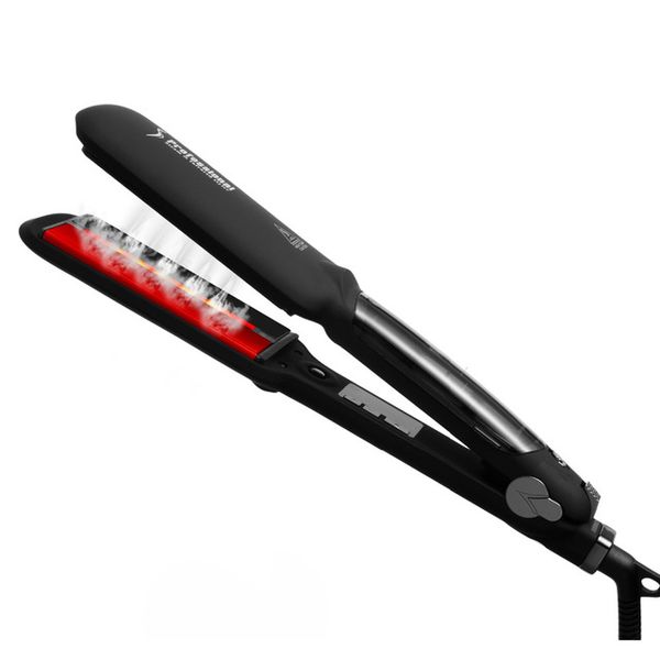 Professional Straightener Ceramic Steam and Infrared Heating Flat Iron Hair Straightening Salon tool free shipping