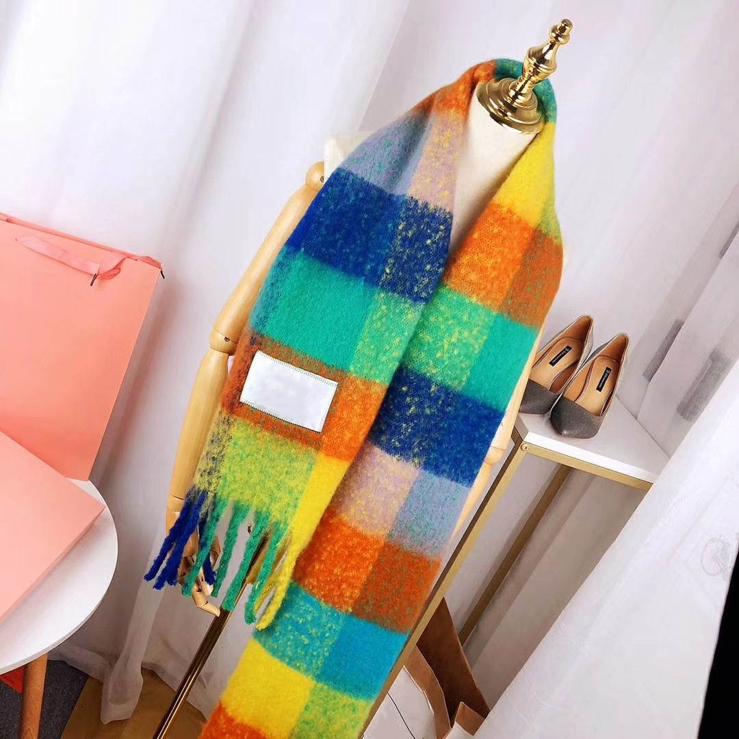 Colorful Designer Scarf Man Woman Fashion Winter Wool Blending Style Scarf Brand Womens Scarves Multi Color Highly Quality