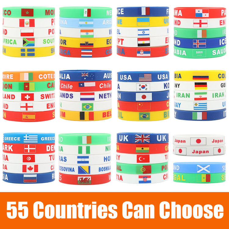 Tokyo Olympic Games Silicone Bracelet World Cup National Flag Printed Basketball Football Sports Bracelets National Day Gifts