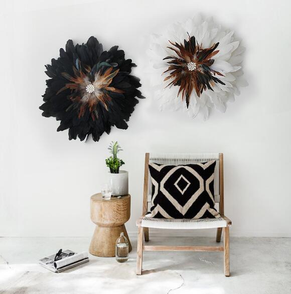 Feather wall hanging Decorative Plates Wind feathers national wave original hand-made Room bedside house decoration