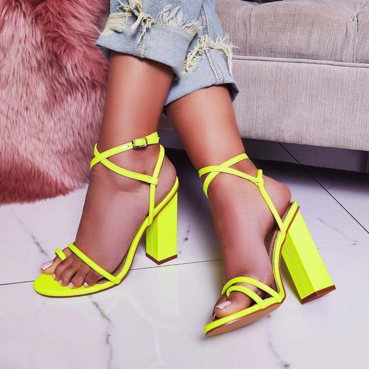 Women Dress Shoes buckle high heels Candy color Roman style Wedding sandals Plus Size 35-43