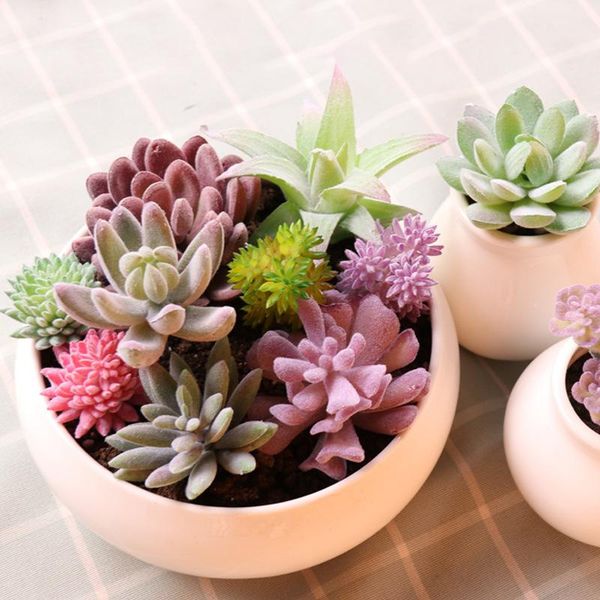 Wholesales 84 Styles Artificial Succulents Wedding Decoration Centerpieces Home Decor PVC Artificial Plants Real Touch Fake Flowers