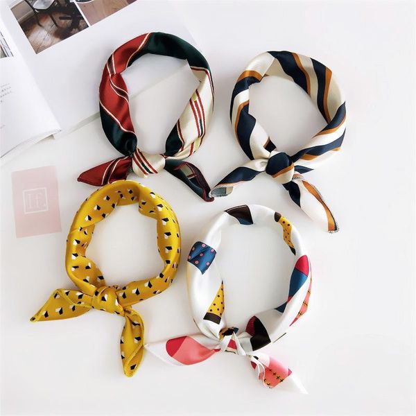 Office Lady Neck Scarf New Fashion Spring and Summer Quality Multifunctional Kerchief 40 Designs Wraps