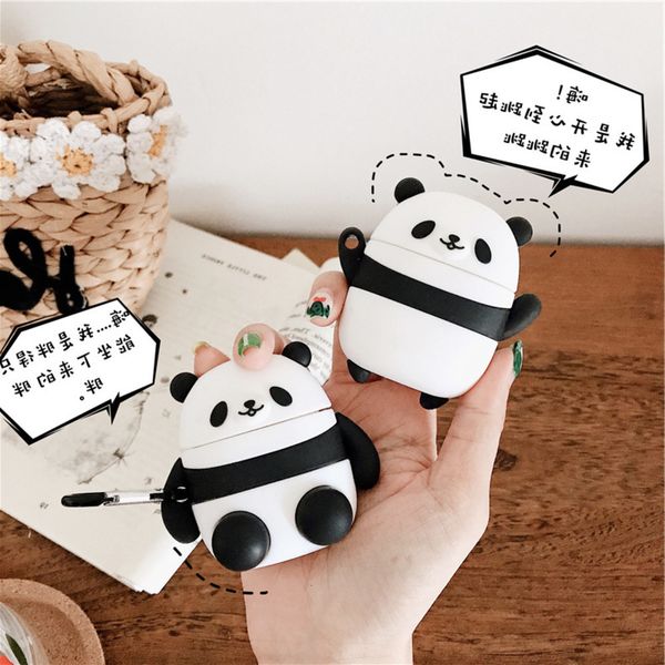 3 Lovely Lovers Panda Apply . D Cartoon Cactus Carrot Plants Earphone Accessories Silicone Protection Case For Airpods Wireless Bluetooth