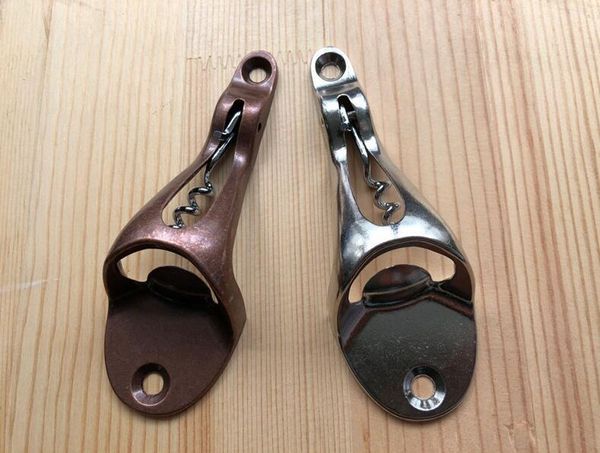 New Arrival 2 in 1 Retro Metal Wall Mount Red Wine Bottle opener Bar tools beer bottle openers with screws