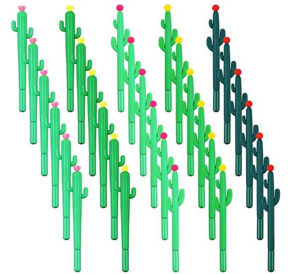 Cactus Ballpoint Black 0.5mm Gel Ink Gift Stationery Rollerball Pens School Office Writing Pen Student Kid Prizes