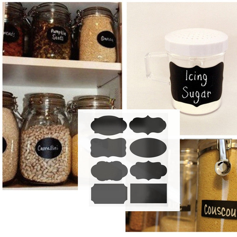 Chalkboard Label Stickers White Chalk Marker Reusable Waterproof for Storage Bin Labels Food Container Jars Containers 122054