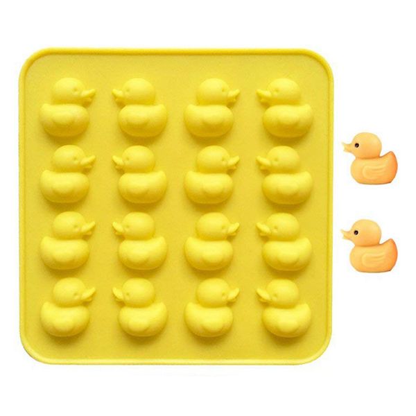 Yellow Silicone 3D Duck Baking Molds - Non-Toxic BPA-Free Bakeware for Making Chocolate and Cakes
