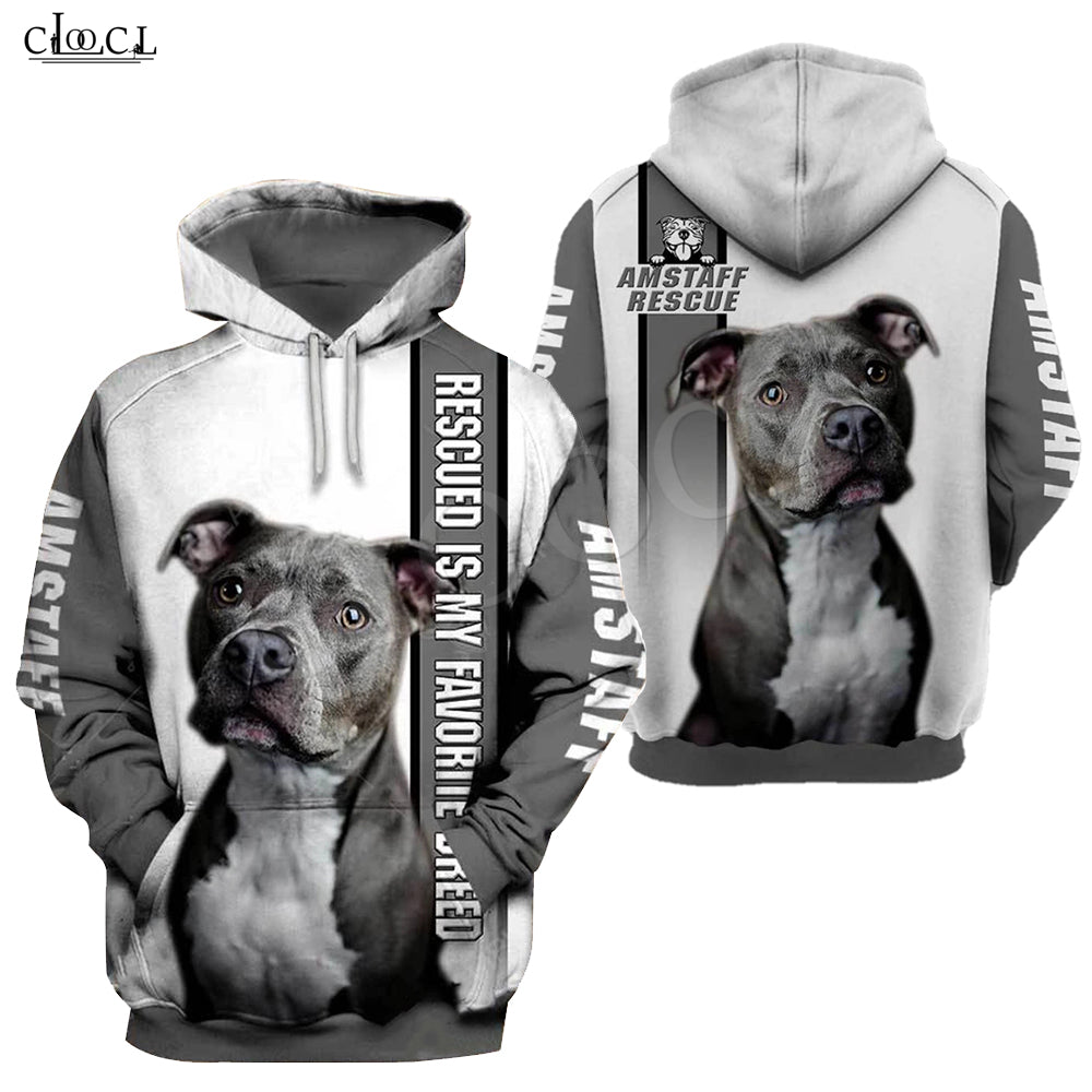 fashion animal rescue amstaff dog hoodie men women 3d full printed cute pet dog designs casual hooded coat