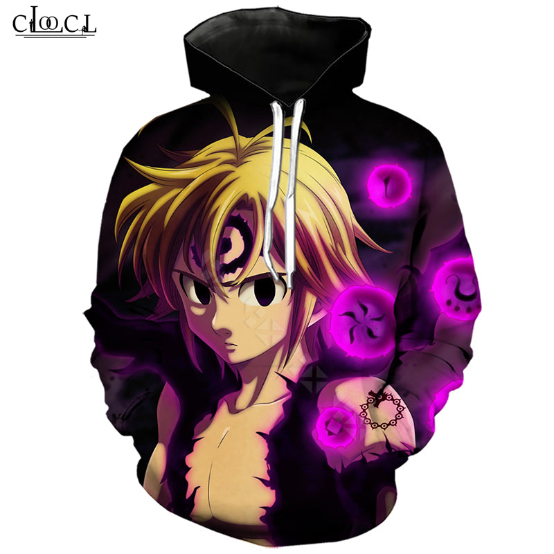 Anime The Seven Deadly Sins Meliodas Hoodie Men Women 3D Print Streetwear Couples Pullovers Fashion Hooded Coat