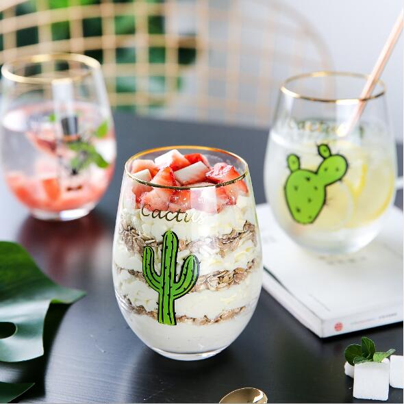 Cartoon tripe cup Other Drinkware Phnom Penh paper transparent glass domestic water cups ins net red straw big belly mugs