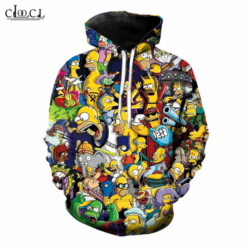 2020 New Style Animes The Simpsons Hoodie Men Women Simpson Hooded Pullovers 3D Print Streetwear Fashion Plus Size Coat