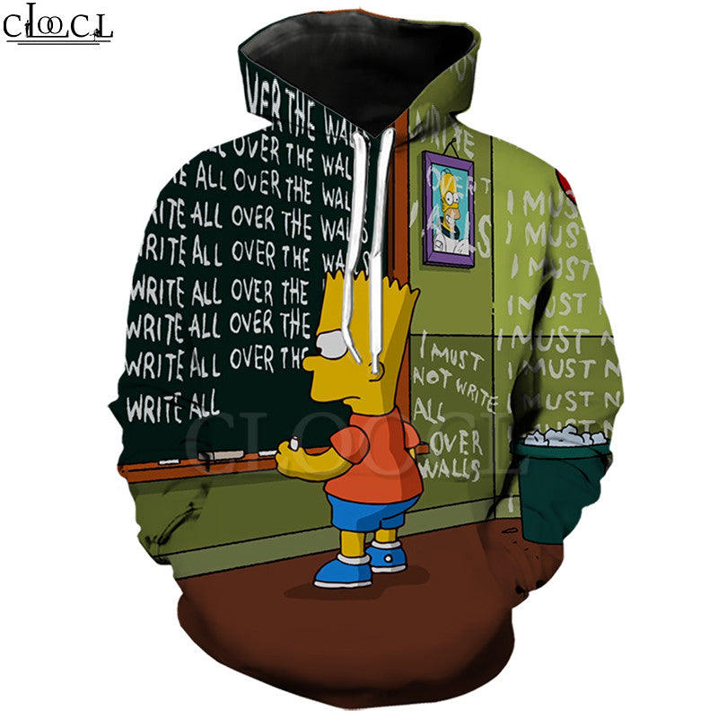 2020 New Style Animes The Simpsons Hoodie Men Women Bart Hooded Pullovers 3D Print Streetwear Hipster Plus Size Coat