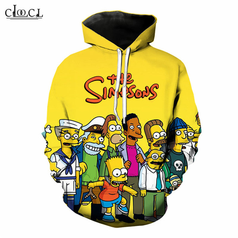 2020 New Style Animes The Simpsons Hoodie Men Women Funny Homer J. Simpson Hooded Pullovers 3D Print Hip Hop Streetwear Plus Size Coat