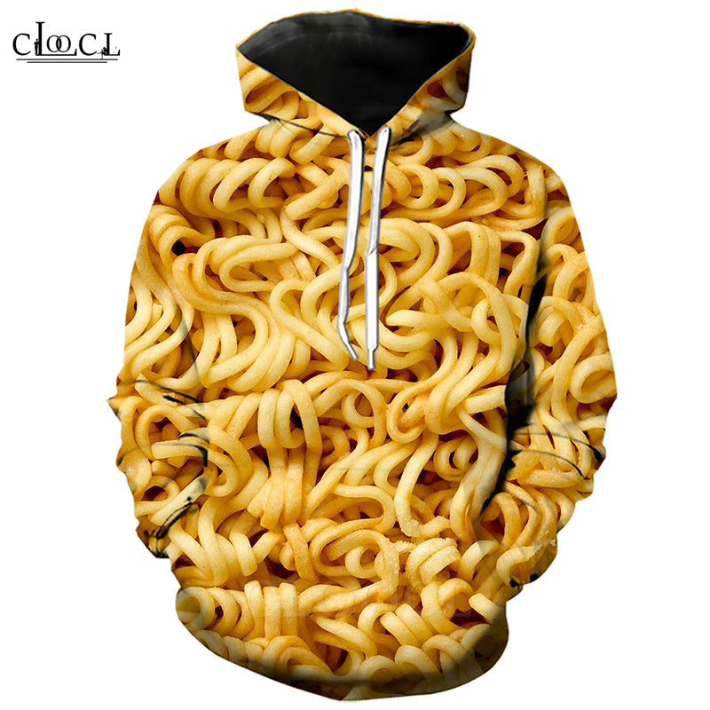 Fashion Street Gourmet Instant Noodles Hoodie Men Women 3D Print Italian Ramen Long Sleeve Hooded Coat Harajuku Pullovers