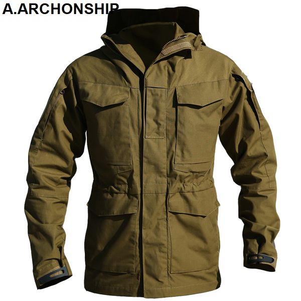 M65 UK US Army Clothes Windbreaker Military Field Jackets Mens Winter-Autumn Waterproof Flight Pilot Coat Hoodie Three colors T200106