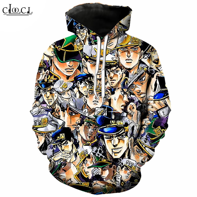 Japan Anime JoJo&#039;s Bizarre Adventure Hoodie Women Men 3D Print Casual Long Sleeve Hooded Sweatshirt Streetwear Couples Pullover